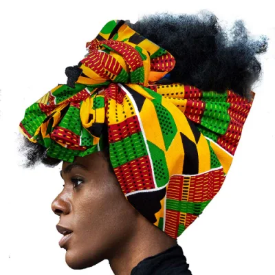 여성 머리 랩 액세서리 아프리카 인쇄 Kente Bandana 아프리카 여성 머리띠